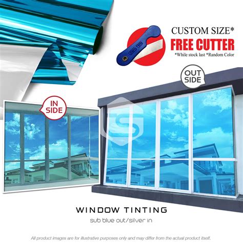 Light Blue Outside Silver Inside (K) Reflective Tinted Film/Building Window Tinting/House Tinted ...