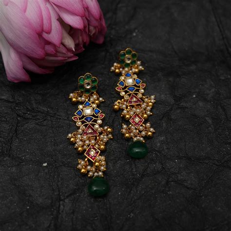 Kandan Polki Designer Earrings @ ₹1,450 | Free Delivery