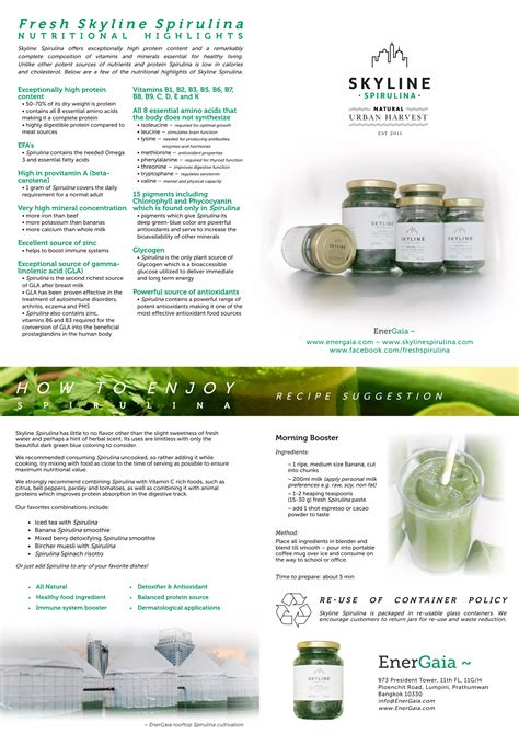 Skyline Spirulina EN A5 pamphlet | PDF