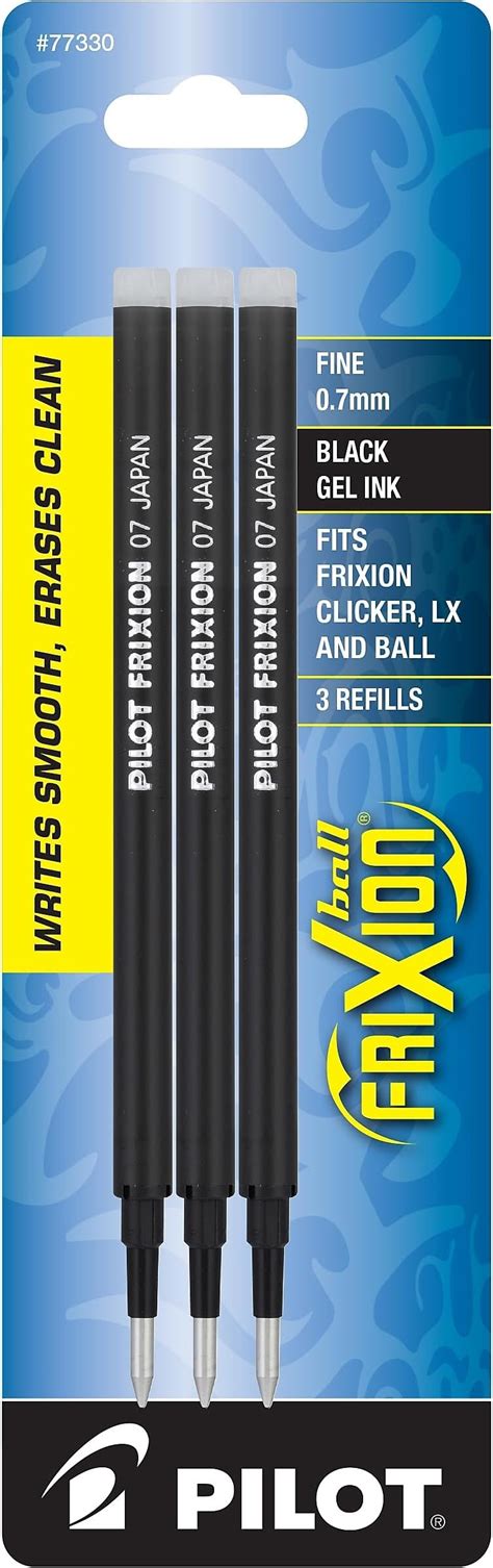 PILOT FriXion Gel Ink Refills for Erasable Pens, Fine Point, Black Ink ...