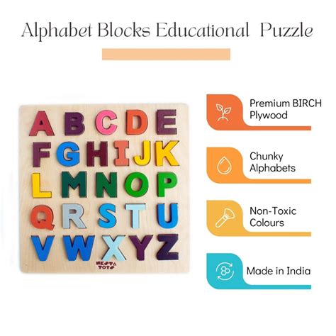 Alphabet Blocks Learning Puzzle | Educational Wooden ABC Letters Toy ...
