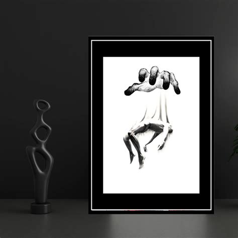 Surreal Puppet Control Art 2D Framed Wall Poster | Abstract Hand & Hum ...