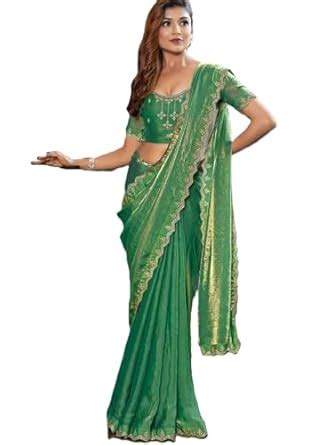 Buy BHOJAL CREATION Women's Soft Fandy Silk Saree with Heavy Siroski ...