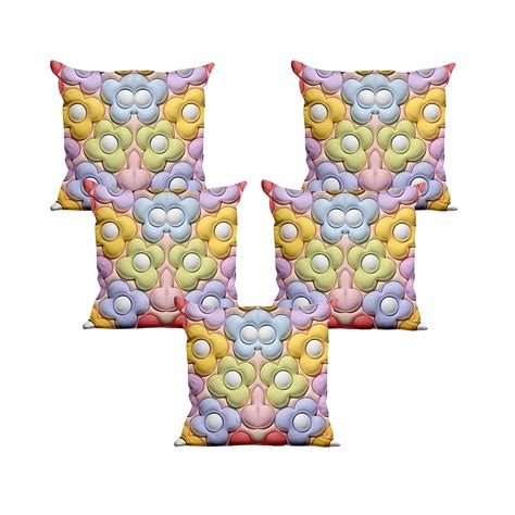 Buy IM FAB Bubble 7D Digital Printed Satin Fabric Cushion Covers 16 X ...