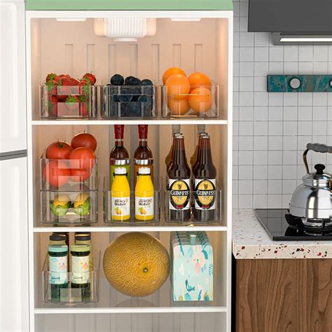 Buy SANNO Refrigerator Organizer Bins Fridge Storage Container Clear ...