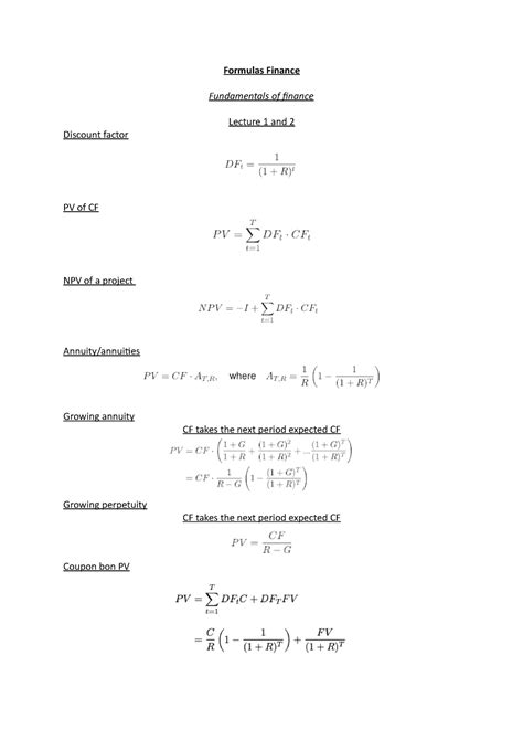 Image result for Finance Math Formulas