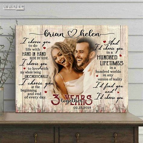 I Choose You 3rd Anniversary Ideas Gift For Him, Custom Valentines Day ...
