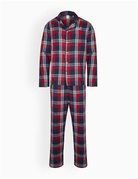Personalised Red Tartan Mens Pyjama Set | Dollymix | M&S