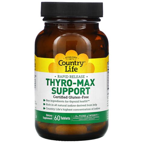 Country Life, Rapid Release Thyro-Max Support, 60 Tablets - iHerb