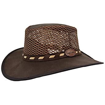 Billy Buckskin Breezy - Suede Leather Hat | Safari Hat with Mesh Sides ...