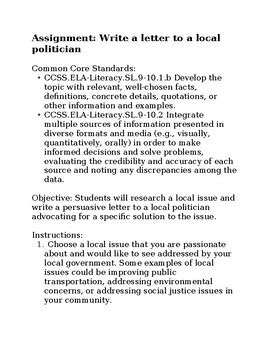 Sample Letter to Politician 的图像结果