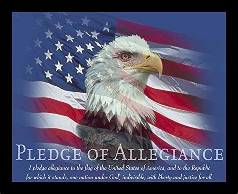 Buyartforless Framed Pledge of Allegiance by Bob Downs 20x16 Patriotic ...
