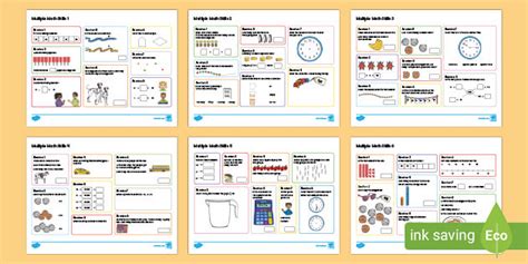 Multiple Math Skills Activity Mats for K-2nd Grade
