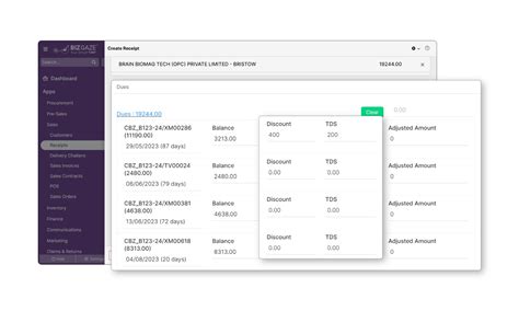 Sales Invoice & Receipts - Bizgaze