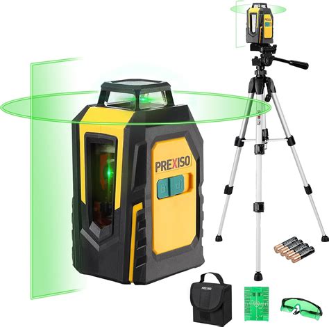 PREXISO 360° Laser Level with Tripod, 100 Ft Self Leveling Cross Line ...