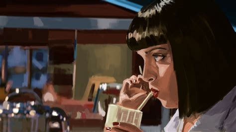 Download Uma Thurman Mia Wallace Movie Pulp Fiction HD Wallpaper by ...
