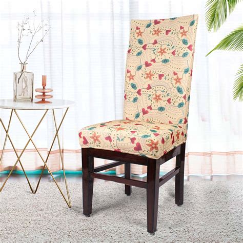 Hearts Printed Spandex Chair Slipcovers | Stretchable Chair Covers ...