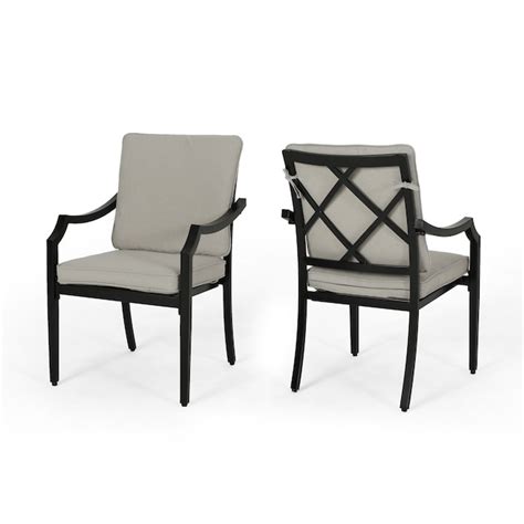ModernLuxe DINING CHAIR Set of 2 Beige+Black Iron Frame Stationary ...