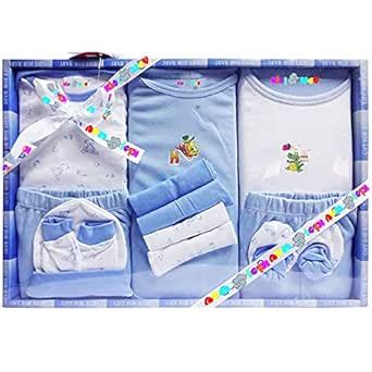 Buy EIO Baby's Cotton Printed New Born Baby Gift Set -13 Pieces (Bluee ...