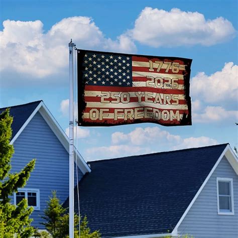 US 250th Anniversary Flag America 1776-2026 Map Patriotic Stars Yard ...