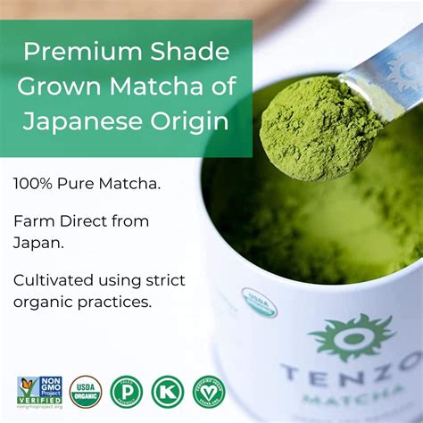 Tenzo Matcha Green Tea Powder - USDA Organic Ceremonial Grade, Paleo ...