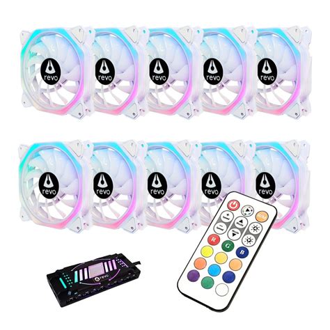 Kit 3, 5, 6, 7 e 10 Fans Ventoinha Cooler Branca ARGB RGB 120mm Stellar ...