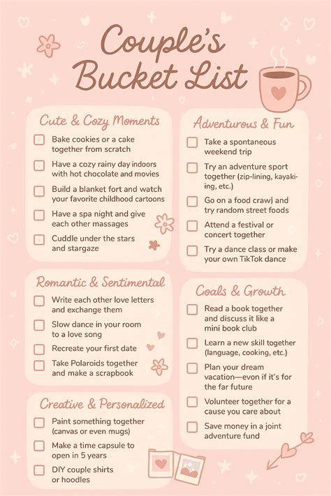 Best 13 150 Unique Couple’s Bucket List Ideas to Try Together – Artofit