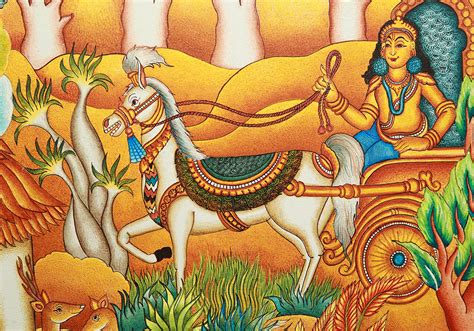 Jayadratha - Hand Painted Mural Painting from the Mahabaratha series ...