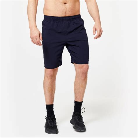 Buy Men'S Recycled Polyester Gym Shorts With Zip Pockets - Navy Online ...