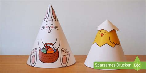 Oster Kegelfiguren zum Basteln aus Papier