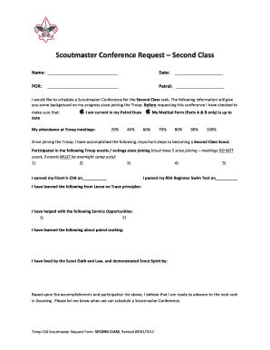 Fillable Online bsa250 SMC_Request_Second_Class - Boy Scout Troop 250 ...