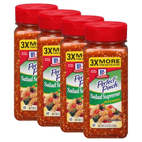 (4 pack) McCormick Perfect Pinch Salad Supreme Seasoning, 8.25 oz Mixed ...