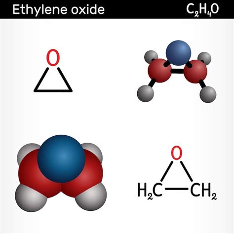 Molécule D'oxyde D'éthylène Oxirane C2h4o Formule Chimique Structurelle ...