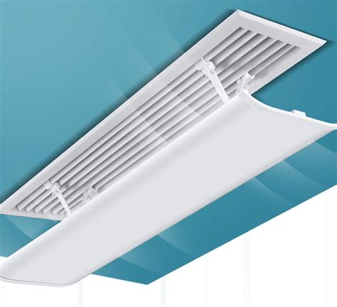 Deflector de aire acondicionado central blanco 60 x 20 cm, 1 campana de ...