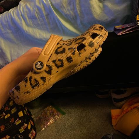 Cheetah print Crocs! So cute. Worn a couple times... | Depop