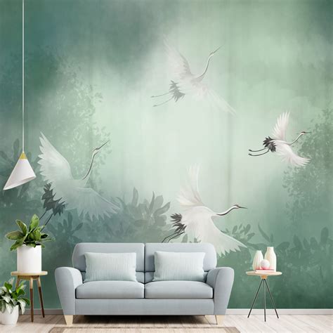 Siberian Cranes in a Beautiful Background, Customised Wallpaper ...