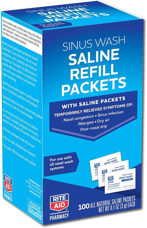 Buy Rite Aid Sinus Wash Refill, Individually Wrapped Saline Packets ...