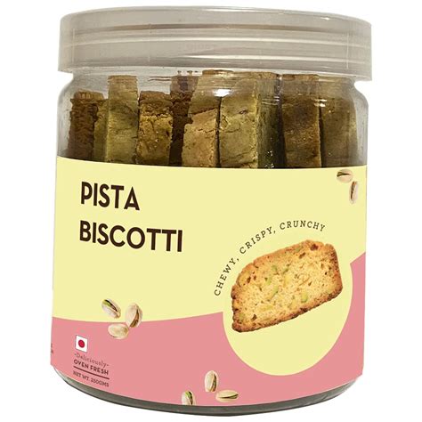 Cookie Man Pistachio Biscotti-250g Pack | Gourmet Hand Made Snack ...