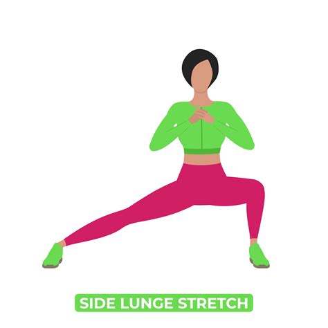 Vector Woman Doing Side Lunge Stretch. Hip Adductor Stretch. Skandasana ...