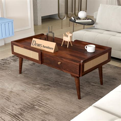 Dews Furniture Sheesham Wood Jali Coffee Table for Living Room Home ...