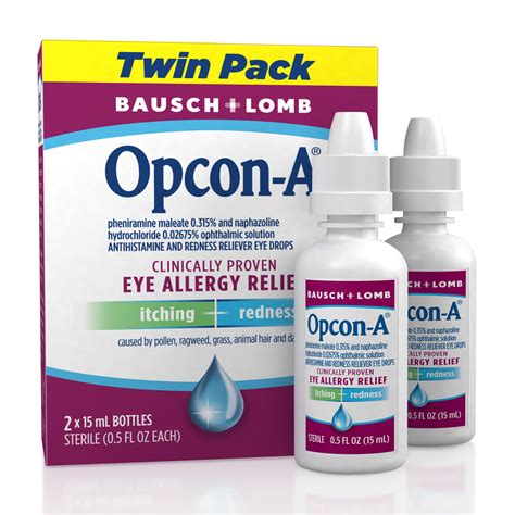 Opcon-A Eye Allergy Relief Drops, Antihistamine and Redness Reliever ...