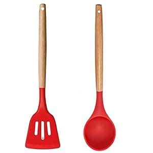 Buy P-Plus International Silicone Slotted Spatula and Soup Ladle Set ...