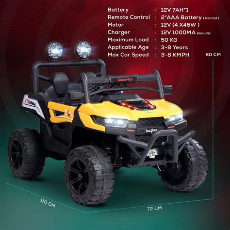 Baybee Discovery Kids Battery Operated Jeep for Kids with LED Light, R ...
