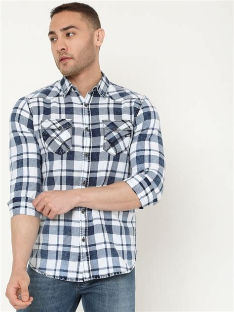 Men's Kant Ec In Slim Fit Checkered shirt