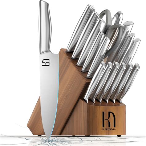 KnifeSaga 17-Piece High-Carbon Stainless Steel Kitchen Knife Set