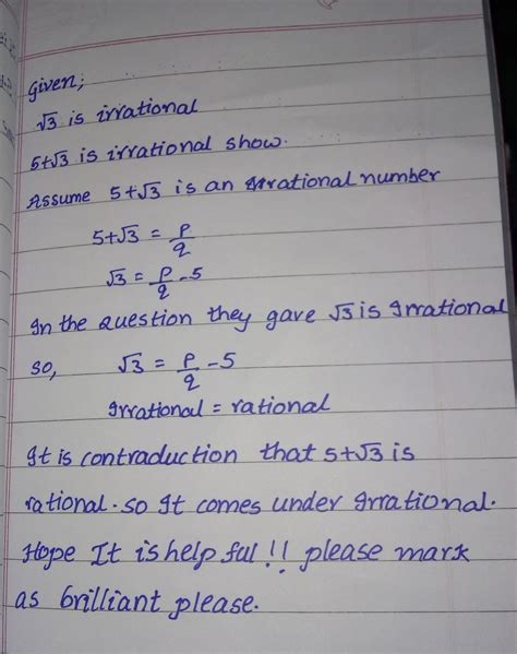 prove that root 3 is an irrational number hence show that 5 + root 3 is ...