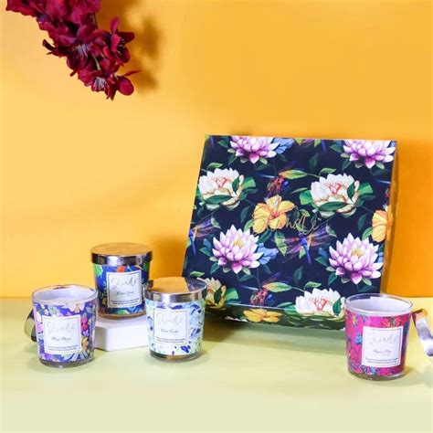Skiindle Set of 4 Premium Scented Candles with Fragrance of Tropical ...