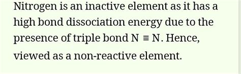 Though nitrogen is inactive, it is very important. Why? - Brainly.in