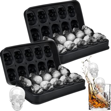 Amazon.com: Ice Mold Skull 3D Flexible Silicone Ice Cube Molds Maker ...