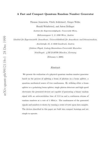 Image result for Quantum Random Number Generator